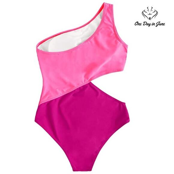 SweatyRocks One Shoulder Cutout One Piece Size M - Picture 2 of 3